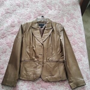 Bernardo Women's Brown Leather Blazer